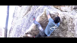 Blind climber sends Jeffs Prow in HCR