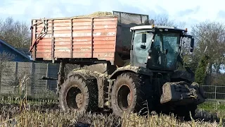 Claas Xerion 5000 & 3800 Working Hard in The Mud During Maize / Corn Chopping | Häckseln 2017