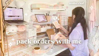 pack orders for my stationery small business 📦📎 1 hr real time pack/study with me, asmr & soft music