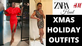 CHRISTMAS HOLIDAY OUTFITS 2021 | ZARA CHRISTMAS HAUL | H&M HOLIDAY COLLECTION | DAY 5 VLOGMAS 2021