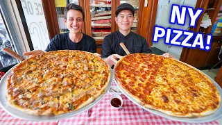 New York Pizza!! 🍕 18 Inches Pepperoni + Cheese NYC Style Pizza!!