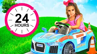 How to make a House in a Car? 🚘 24 Hours in the Car Challenge from Nastya Artem Mia