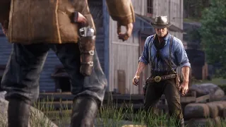 Дуэль с простым NPC в Red Dead Redemption 2.