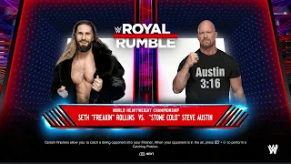 "🔥 WWE 2K24 FULL MATCH —  Seth Rollins vs Stone Cold — World Heavyweight Title Match!"