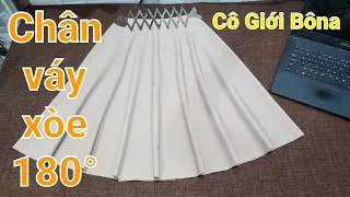 👗1️⃣  Cắt Chân váy xòe (1 đường ráp) độ xòe 180. chất liệu tự do.