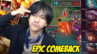 EPIC COMEBACK ALDOUS 650 STACK MUSUH RUSUH DARI AWAL + BANYAK STUN NYA - Mobile legends