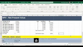 Tính NPV và IRR trong Excel - Quản lý dự án đầu tư và đánh giá giá trị của khoản đầu tư