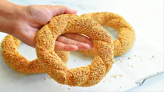 How To Make Turkish Street Style Simit Bread:Homemade Turkish Simit Recipe|Easy homemade bread