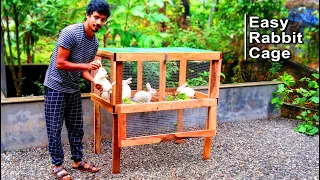 How To Make Rabbit Cage at Home Using Wood and Iron Net | Easy Rabbit Cage Making