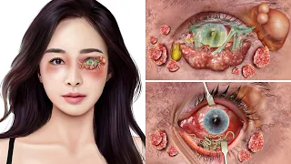 ASMR Removal Genital Warts & Big Acne Infected Eyes | Severely Injured Animation