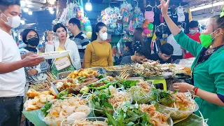 Popular Spring Rolls, Rice Noodle Soup, Meatball Skewers - Best Street Food in Cambodia