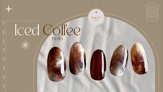 HOW TO / 🍁 Aesthetic Iced Coffee /Cafe Latte Fall Nails