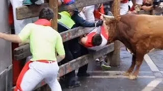 Spain: Three men gored on last day of San Fermin bull run
