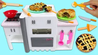 Baking Real Pies Experiment with Barbie Easy Bake Oven & Miniature Cooking Tools!