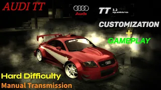 NFS Most Wanted 2005 | Audi TT | Customization and Gameplay | Hard Difficulty | Manual Transmission