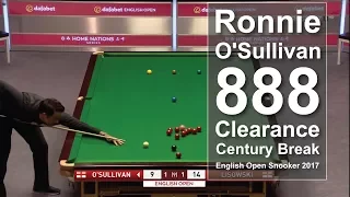 The Rocket!!! Ronnie O'Sullivan 888 Century Break English Open Snooker 2017