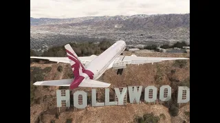 Qatar boeing 777 Emergency landing at BOB HOPE Airport