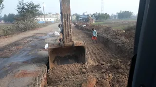 Volvo 210 excavator working for Road cutting...