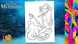 Coloring The Little Mermaid :  Ariel, Triton & Ursula | Coloring pages  | Coloring book |