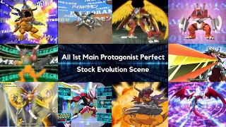 All 1st Main Protagonist Perfect Stock Evolution Scene in Digimon Anime (Adventure - Ghost Game)