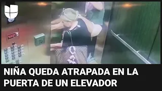 Momentos de pánico cuando el brazo de una niña queda atrapado en la puerta de un elevador