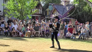 (OUTSIDE ILLINOIS) Fire Whip Show At Bristol Renaissance Faire (8/15/21) - 4K