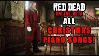 Red Dead Online - ALL Christmas Piano Songs! (Authentic 1890s Saloon NEW Christmas Event)