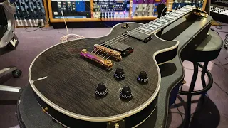 RARE Gibson Les Paul Custom Trans Black Flame Top Zakk Wylde EMG Guitar