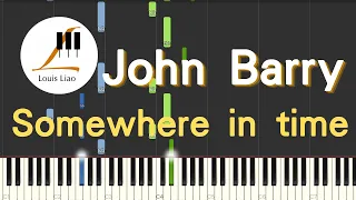 John Barry Somewhere in time 電影 似曾相識 主題曲 鋼琴教學 Synthesia 琴譜