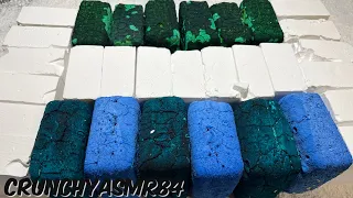 Flakey Green, Blue & Teal Pasted & Plain Blocks | Oddly Satisfying | ASMR | Sleep Aid