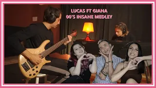 Gringos ( Italians 🇮🇹  ) React to Lucas Inutilismo 00's insane medley ft. Giana (🇧🇷 Português Subs)