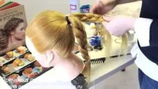 Прическа  стильный пучок из кос / beautiful hair braids tutorial