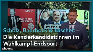 Olaf Scholz (SPD), Annalena Baerbock (B'90/GRÜNE) und Armin Laschet (CDU) mit aktuellen Statements