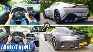 Mercedes AMG GT C vs Aston Martin Vantage 0-300km/h ACCELERATION Sound & AUTOBAHN POV by AutoTopNL