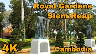 Siem Reap Walking tTour | Royal Independence Gardens and Royal Residence | Angkor, Cambodia 2023 4k