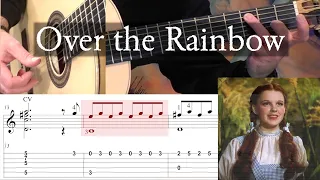 OVER THE RAINBOW - Updated Video - Wizard of Oz - Full Tutorial with TAB - Fingerstyle Guitar