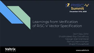 Learnings from Verification of RISC V Vector Specification