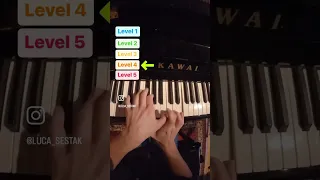 5 levels of complexity on piano