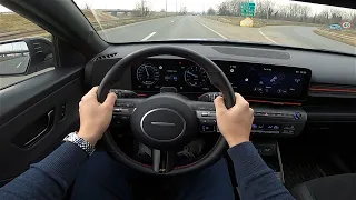 Hyundai KONA N-Line 2023 [Hybrid, 141 HP] POV test drive (personal daily experience) CARiNIK