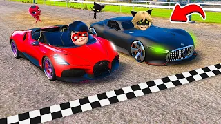 УЛИЧНЫЕ ГОНКИ ЛЕДИ БАГ ПРОТИВ СУПЕР КОТ В ГТА 5 МОДЫ! LADYBUG AND CAT NOIR В GTA 5 ВИДЕО MODS