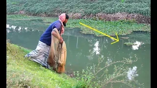 Cast Net Fishing Video - Traditional Net Fishing in Village People - Fishing By Cast Net (Part-02)