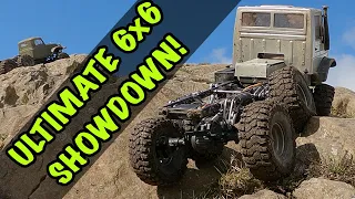 Worlds Best Cantilever 6x6 UNIMOG And Military Vehicle Go To WAR! Cross RC Emo NT6 v Traxxas TRX6