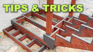 Build Stairs with a Landing off a Deck  |  How to Make it STRONG & LAST for a long time Outdoors