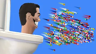 Escape From Skibidi Toilet - Marble Race Countries in Algodoo