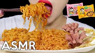 ASMR Samyang Carbo&Cheese Fire Noodles 까르보&치즈 불닭볶음면 리얼사운드 먹방 Eating Sounds (Part2)