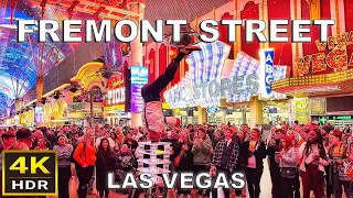 [4K HDR] Fremont Street Las Vegas Walking Tour | March 2024