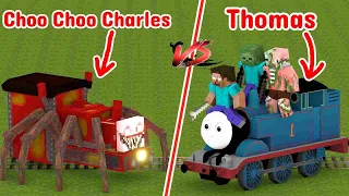 Monster School : Choo Choo Charles v.s Thomas The Train - Minecraft Animation