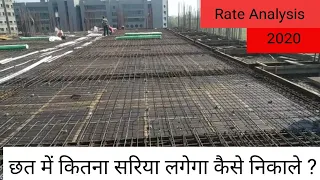 How to calculate Quantity of steel Bar in slab | Rate Analysis |छत में कितना सरिया लगेगा कैसे निकाले