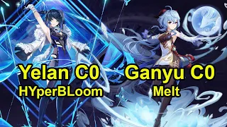 Yelan C0 HYperBLoom & Ganyu C0 Melt SPiral AByss Floor 12 Genshin Impact