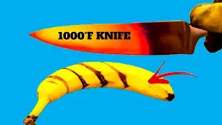 EXPERIMENT Glowing 1000 degree KNIFE vs BANANA (Amazing) ASMR